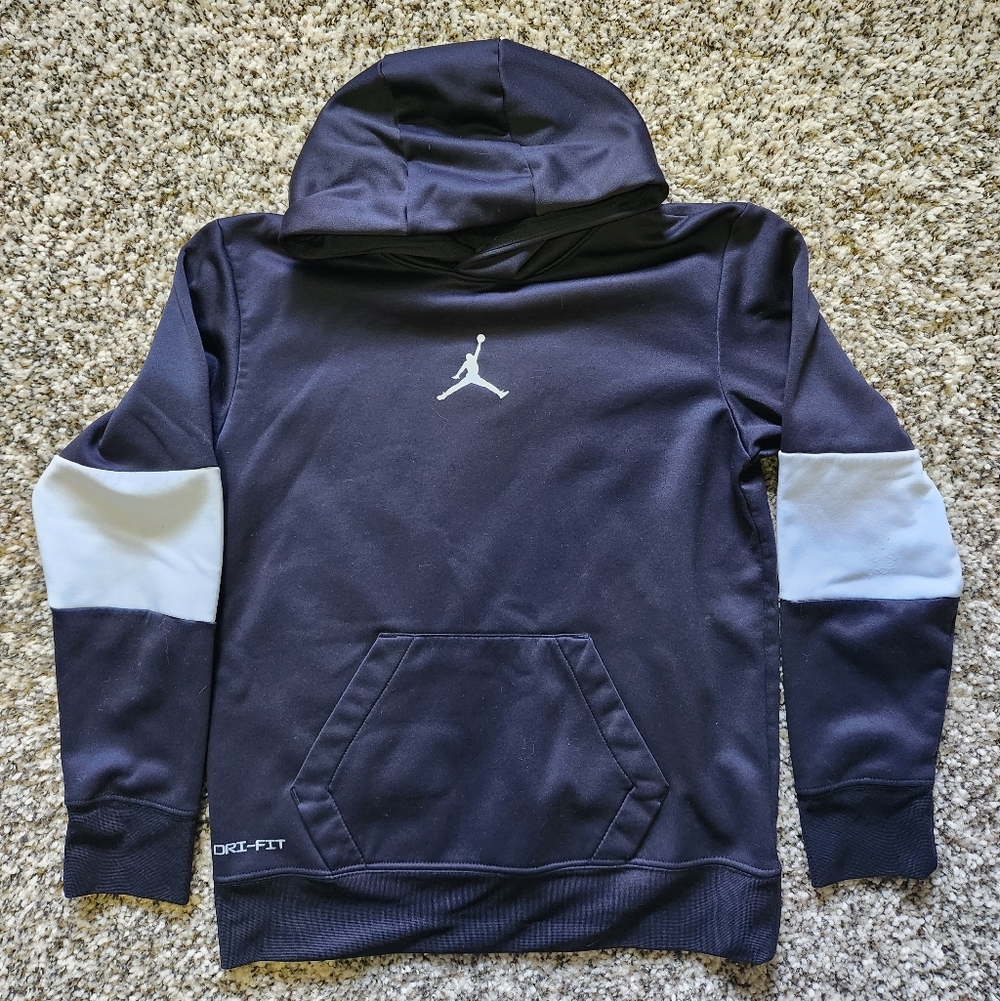 Jordan Boy's Black Hoodie with White Accents